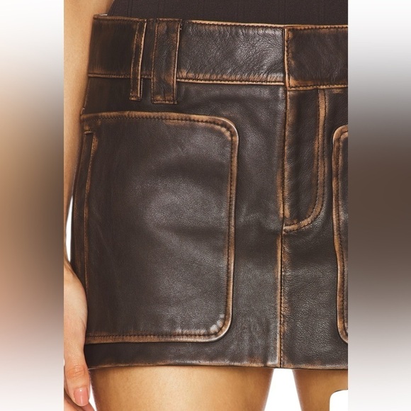 GRLFRND Patch Pocket Mini Skirt in Brown - Picture 5 of 11